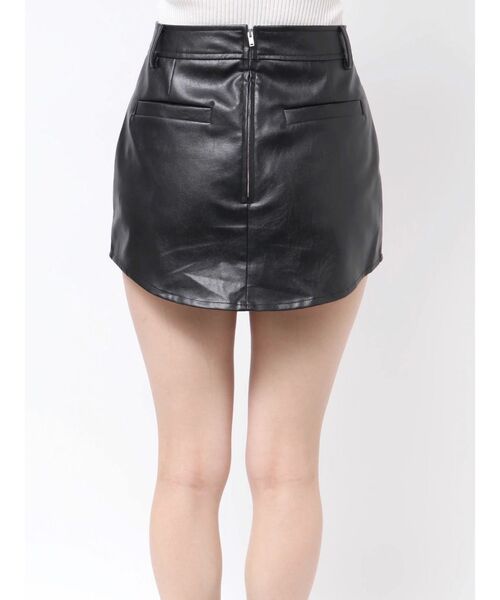 GYDA スカート フェイクレザースカートライクショートパンツ