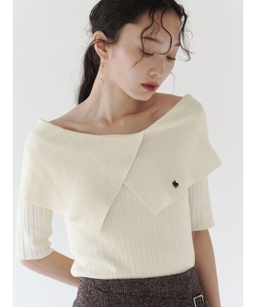 【POLO BCSコラボ】アシメカラーネックリブニットプルオーバー POLO BCSコラボ】アシメカラーネックリブニットプルオーバー