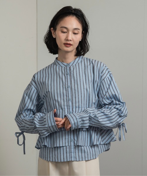 シャーリングストライプシャツ Shirring Stripe Shirt セール】シャーリングストライプシャツ / Shirring Stripe Shirt