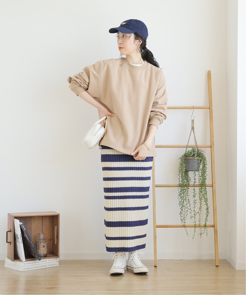 「B.C STOCK」 スウェットカットソー MEDIUM ベージュ メンズ