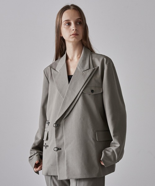 clel プライムTR ダブルラペルテーラードジャケット グレイッシュベージュ CLEL（クレイル）の「【CLEL】Prime TR Double Lapel Tailored