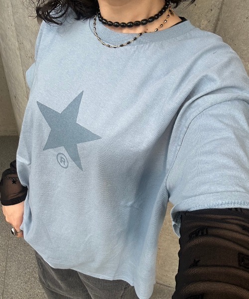 「CONVERSE TOKYO」 半袖Tシャツ MEDIUM サックスブルー レディース_画像8