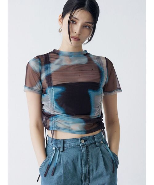 tシャツ グラデーションシアートップス レディース