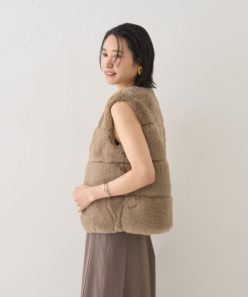 Rouge vif ベスト ジレ エコファージレ レディース : ZOZOTOWN