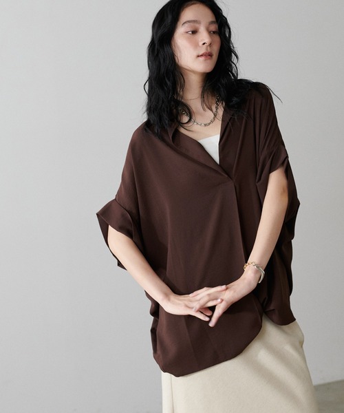 ブラウス シャツ 「LARUTA」ドルマンスキッパーシャツ レディース LARUTA】ドルマンスキッパーシャツ（シャツ/ブラウス）｜LARUTA