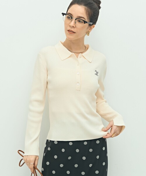 ニット セーター 「手洗い可能」ポロ衿リブプルオーバーニット レディース NOLLEY'S ニット セーター 「手洗い可能」ポロ衿リブプル