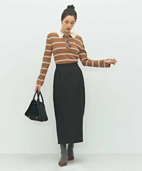 ニット セーター 「手洗い可能」ポロ衿リブプルオーバーニット レディース NOLLEY'S ニット セーター 「手洗い可能」ポロ衿リブプル