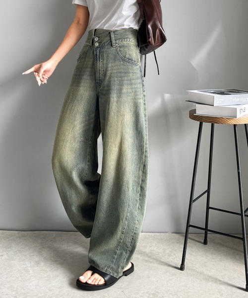 「classicalelf」 デニムパンツ LARGE ネイビー レディース