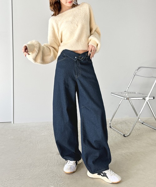 「classicalelf」 デニムパンツ LARGE ネイビー レディース