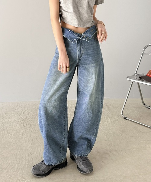 「classicalelf」 デニムパンツ LARGE ネイビー レディース