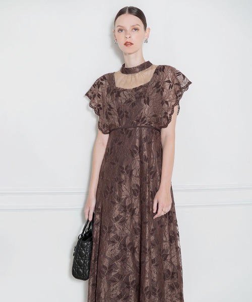 「Leja」 半袖ワンピース SMALL モカ レディース_画像9