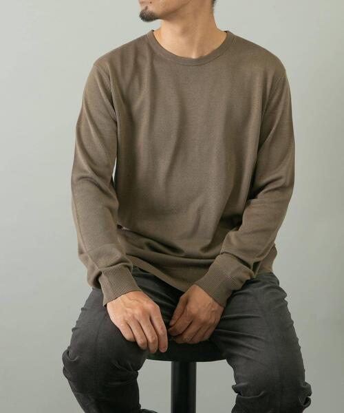 「URBAN RESEARCH ROSSO MEN」 長袖ニット X-LARGE ベージュ メンズ_画像2