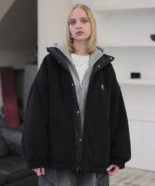 ROCHEM（ローシェン） ブルゾン アウター ダブルジップ比翼デザイン裏