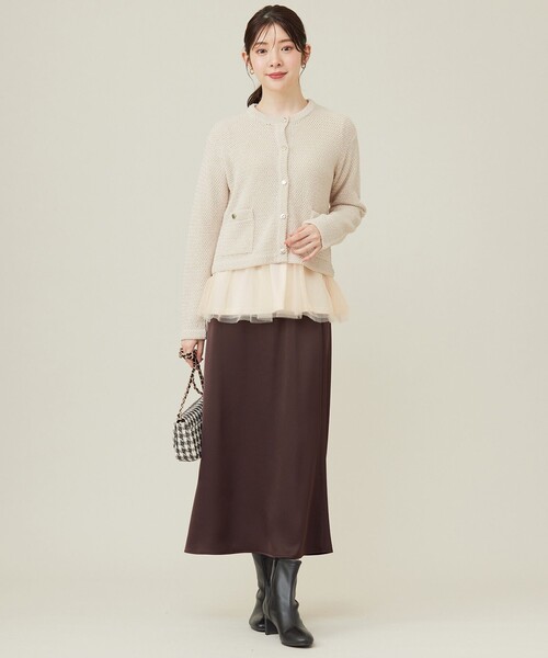 「ANY SIS」 ニットカーディガン 2 ベージュ レディース_画像6