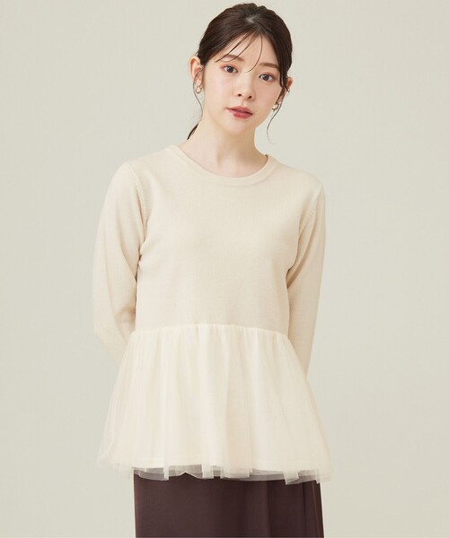 「ANY SIS」 ニットカーディガン 2 ベージュ レディース_画像8