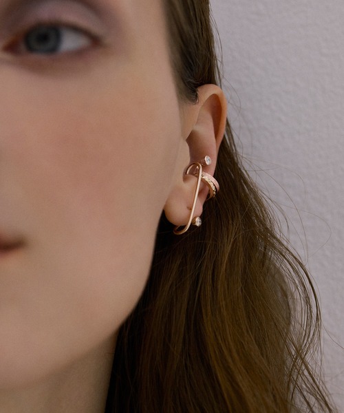 SIENA ROSE プレートロングピアス K10 SIENA ROSE（シエナロゼ） ピアス ロングチェーン・アメリカンピアス