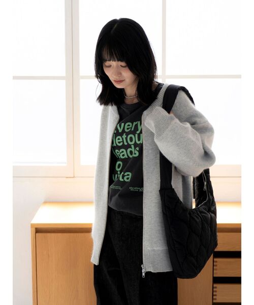 Ungridニットロングカーデ♡ Ungrid（アングリッド） カーディガン アンゴラ混ジップニットカーデ