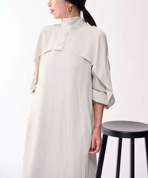 「VERMEIL par iena」 長袖ワンピース 38 ネイビー レディース_画像6