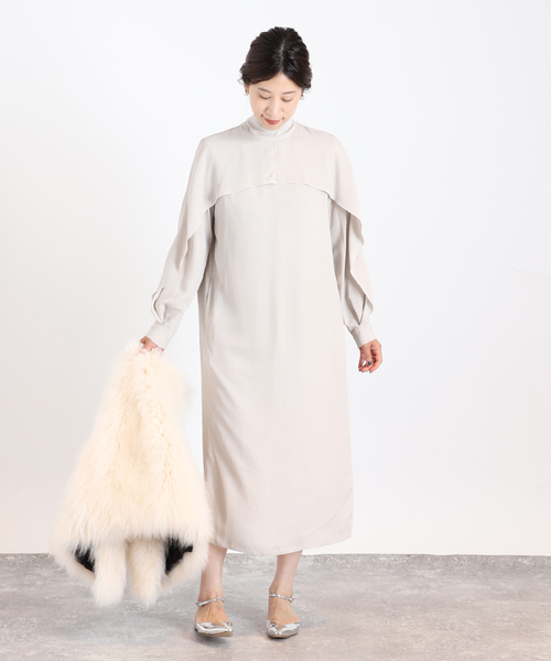 「VERMEIL par iena」 長袖ワンピース 38 ネイビー レディース_画像10