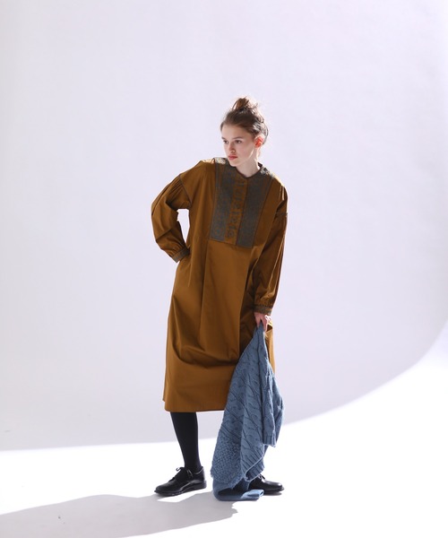 「Kelen」 長袖ワンピース M チャコールグレー レディース_画像2