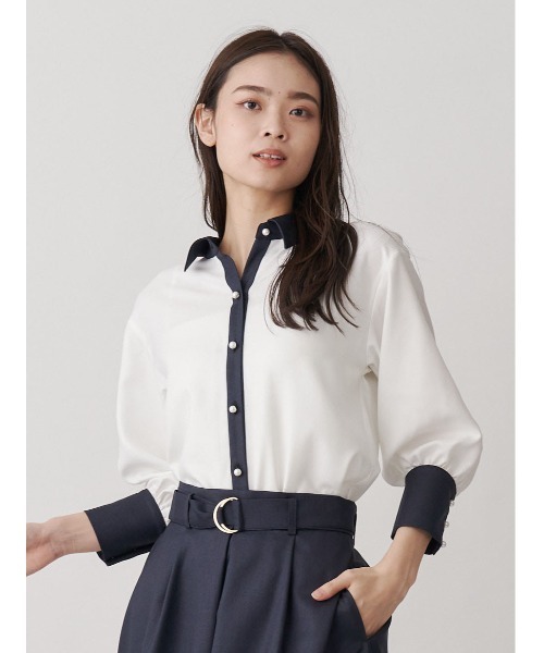 「TONAL」 長袖シャツ 38 オフホワイト レディース_画像3