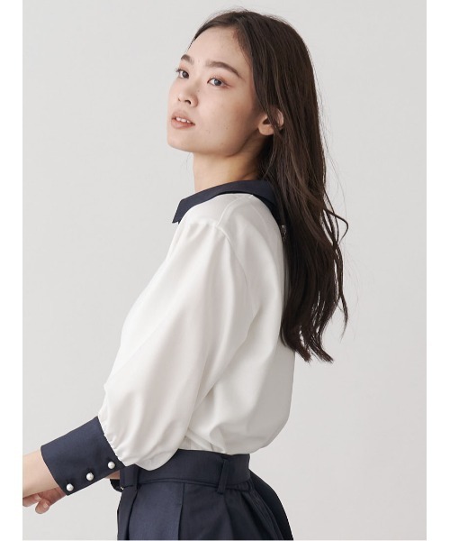 「TONAL」 長袖シャツ 38 オフホワイト レディース_画像4