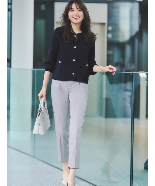 「ANY SIS」 ノーカラージャケット 2 ホワイト レディース_画像2