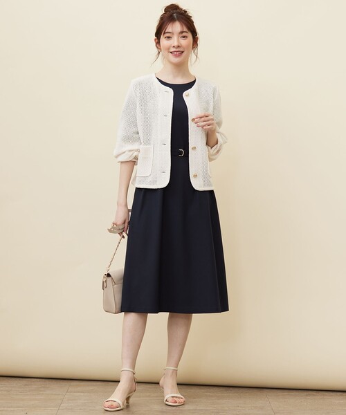 「ANY SIS」 ノーカラージャケット 2 ホワイト レディース_画像4