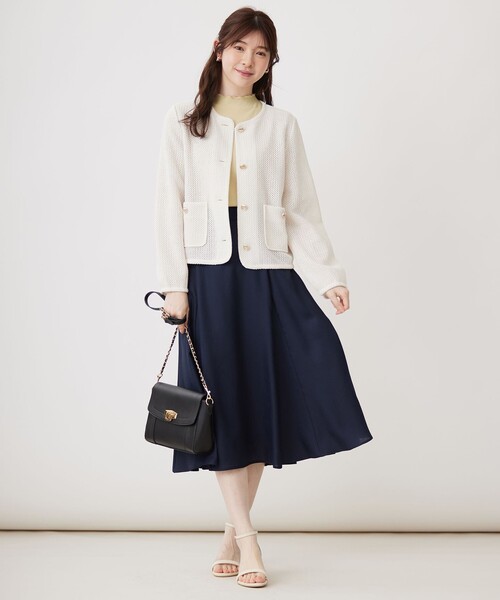 「ANY SIS」 ノーカラージャケット 2 ホワイト レディース_画像5