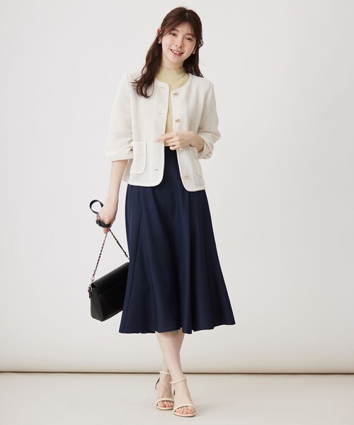 「ANY SIS」 ノーカラージャケット 2 ホワイト レディース_画像6