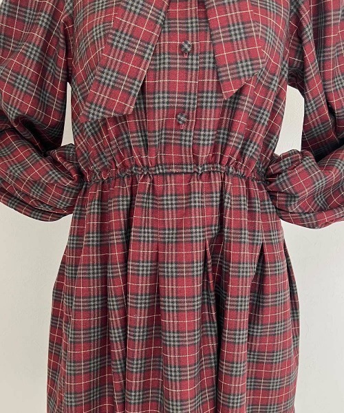 「F i.n.t」 長袖ワンピース FREE レッド レディース_画像7