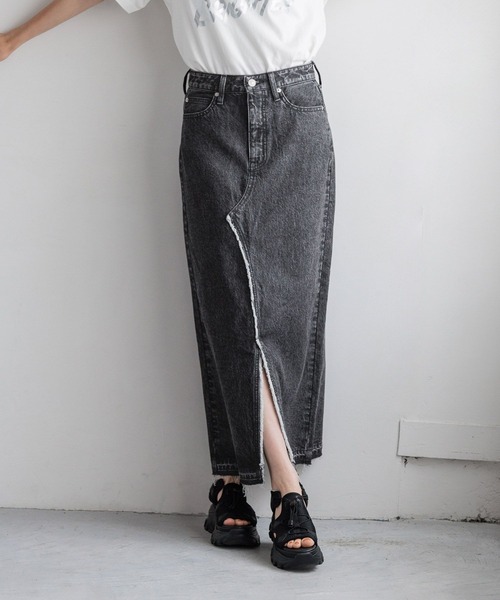 「LOWRYS FARM」 デニムスカート MEDIUM ブルー レディース_画像8