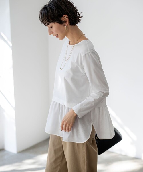 tシャツ ナチュラルコットンベア シアードッキング カットソー レディース | ブランド登録なし | 04