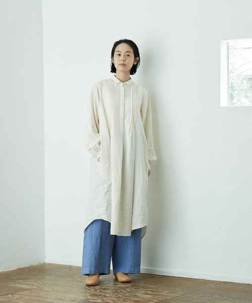 「IKKUNA」 シャツワンピース 1 ブルー レディースの画像