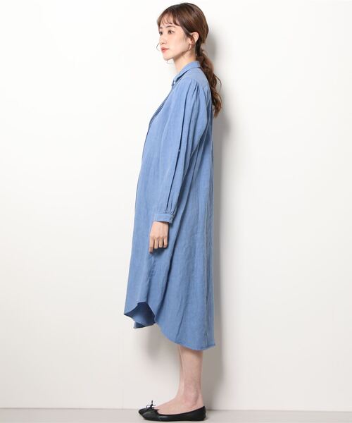 「IKKUNA」 シャツワンピース 1 ブルー レディースの画像