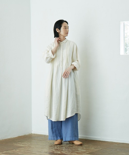 「IKKUNA」 シャツワンピース 1 ブルー レディースの画像