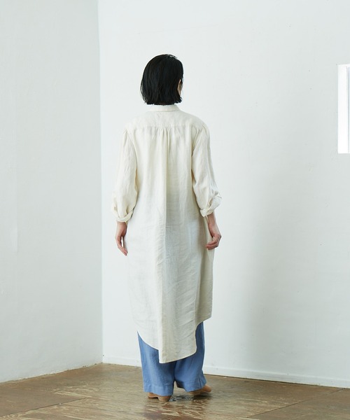 「IKKUNA」 シャツワンピース 1 ブルー レディースの画像