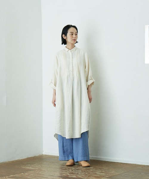 「IKKUNA」 シャツワンピース 1 ブルー レディースの画像