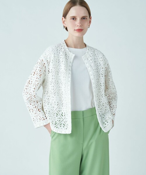 Ballsey（ボールジィ） ノーカラージャケット 36 ホワイト レディース