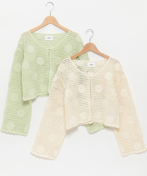 「petit main LIEN」 カーディガン FREE ライトグリーン レディース_画像7