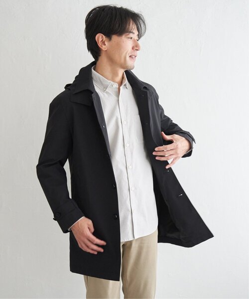 IKKA LOUNGE ステンカラーコート コート 2WAYライナー付きフードステン