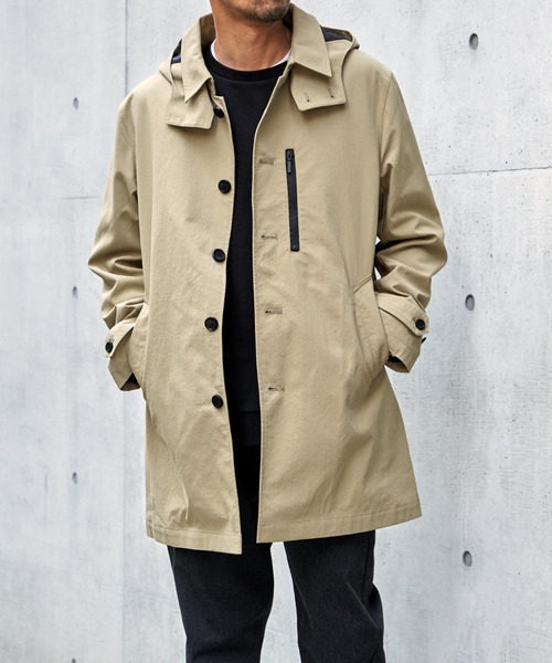 IKKA LOUNGE ステンカラーコート コート 2WAYライナー付きフードステン