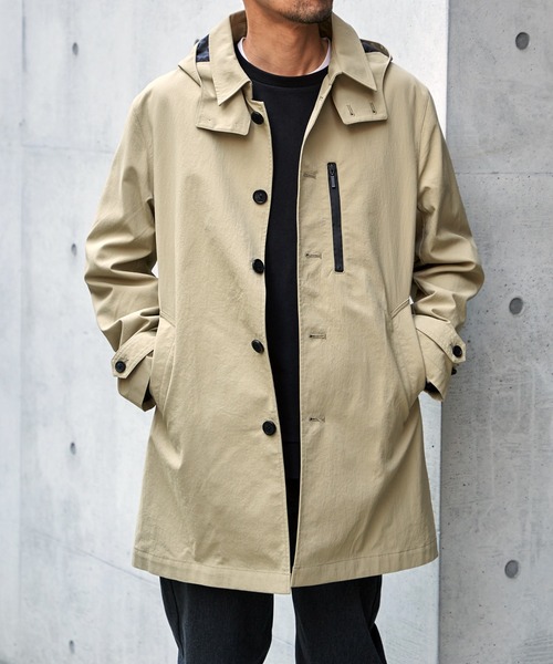 IKKA LOUNGE ステンカラーコート コート 2WAYライナー付きフードステン