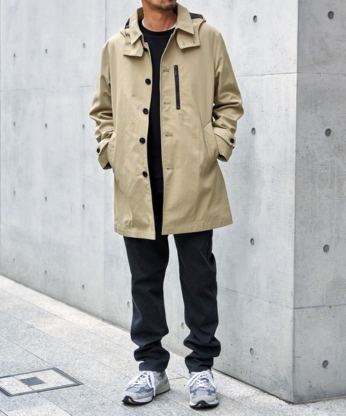 IKKA LOUNGE ステンカラーコート コート 2WAYライナー付きフードステン