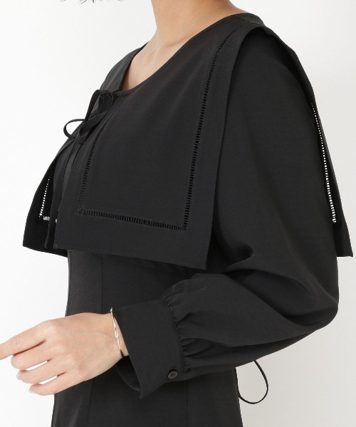 「AND COUTURE」 長袖ワンピース MEDIUM グリーン レディース_画像6