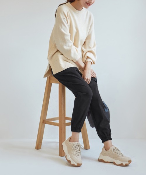 「Tuche」 イージーパンツ LARGE グレー レディース_画像3