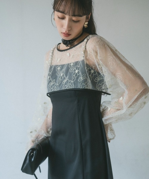 「VANNIE U」 キャミソールワンピース FREE ブラック レディース_画像4