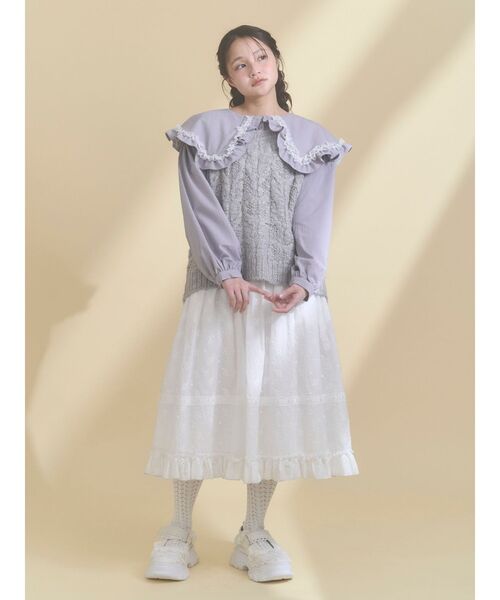 merry jenny　ribbonフリルカラーブラウス　オフホワイト　完売品 メリージェニー merry jenny フリルカラーブラウス （オフホワイト