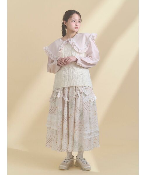 merry jenny　ribbonフリルカラーブラウス　オフホワイト　完売品 メリージェニー merry jenny フリルカラーブラウス （オフホワイト