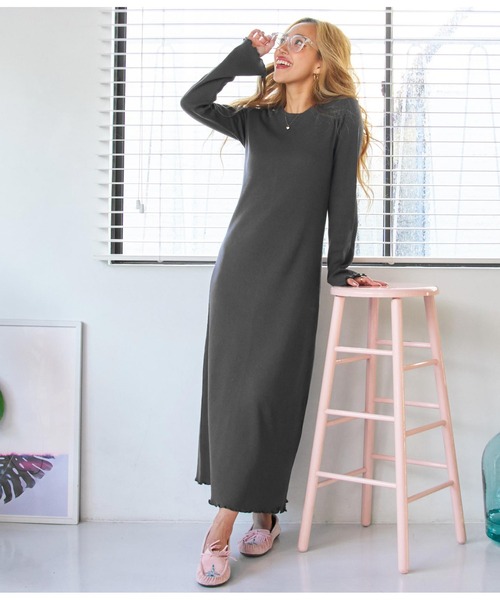 「anap mimpi」 長袖ワンピース FREE ベージュ系その他 レディース_画像3